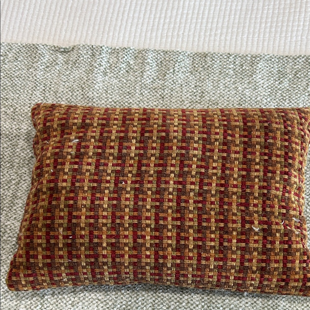 Woven Red and Brown Accent Pillow